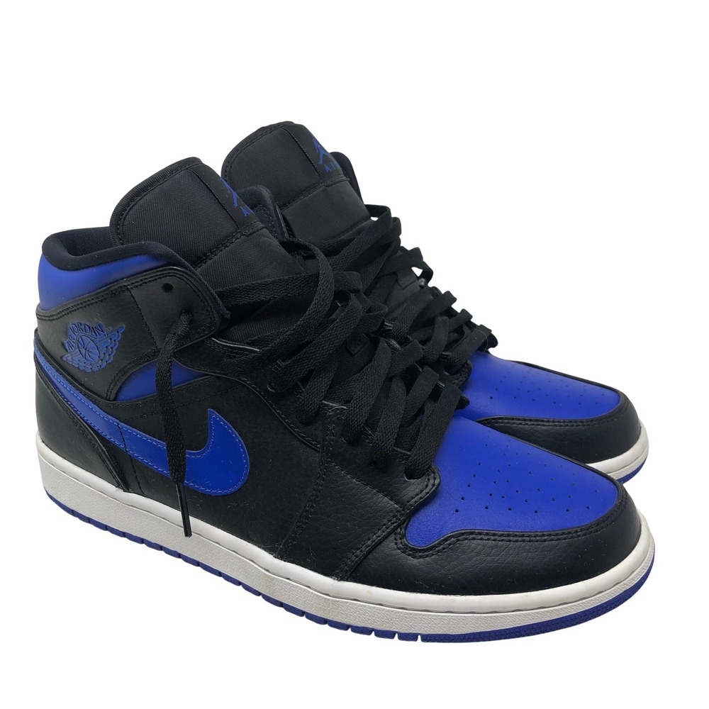 Jordan Air Jordan 1 Mid Mens 10.5 Adults Black Hyper Royal Sneaker